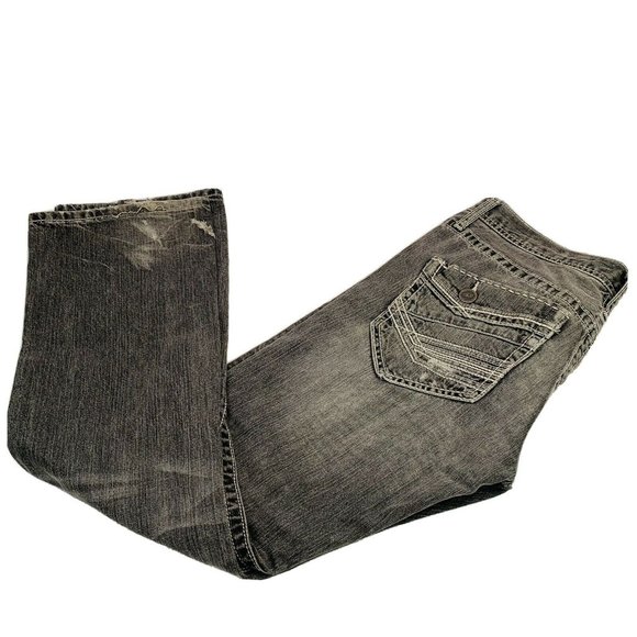 Buckle Other - BKE Buckle Mens Gray Aiden Bootleg 32r Measured 32x29 Thick Stitch Distressed